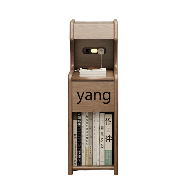 

Yjq Extremely Narrow Bedside Table Small Ultra Narrow Gap Solid Wood Storage Cabinet Mini Bedside Shelf