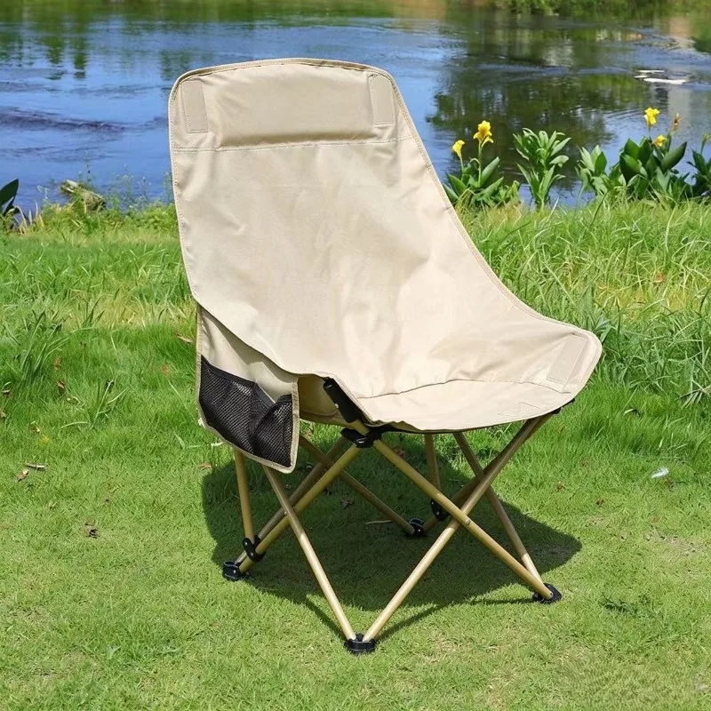 Camping High Back Wide Large Outdoor Folding Chair Convenient Reclining Chair Fishing Stool Beach Chair Picnic