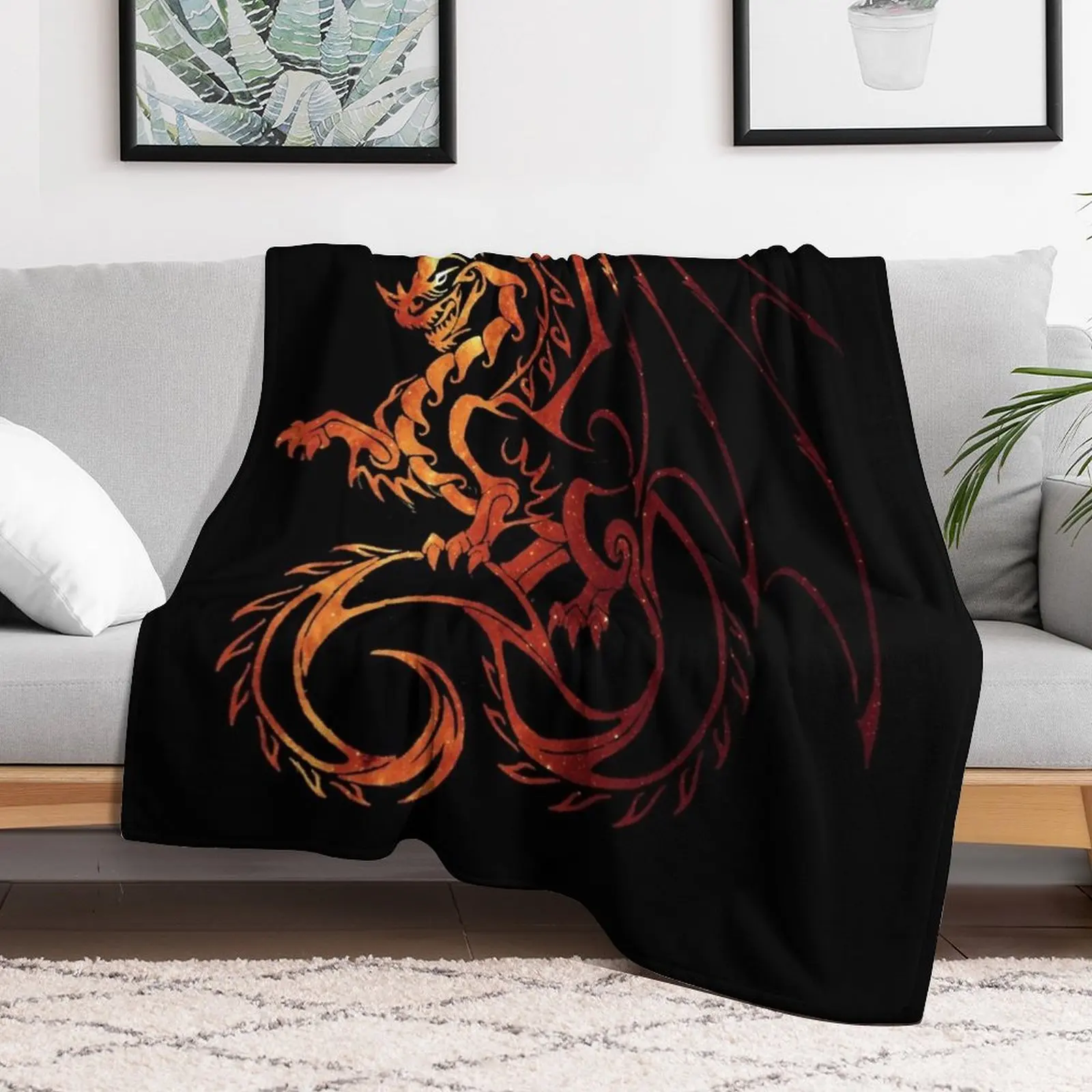 Dragon Throw Blanket Plush Fuzzy Cozy Blanket for Couch Sofa