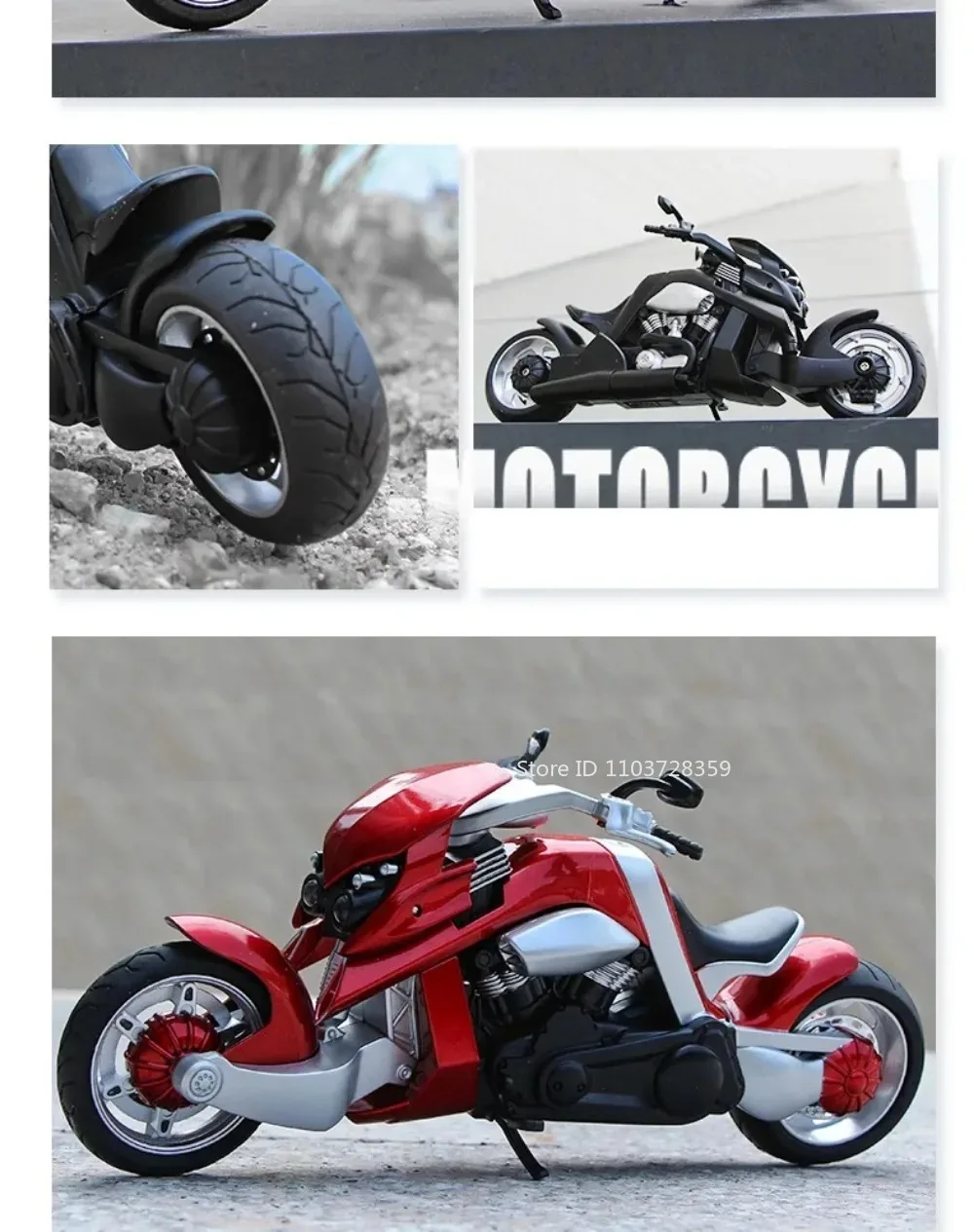 Maßstab 1:12 R3 V-REX Motorrad Modell Spielzeugauto Metallgehäuse Gummireifen Verknüpfung Lenkmotor Modelle Kinder Hobby Spielzeug – Detail 18