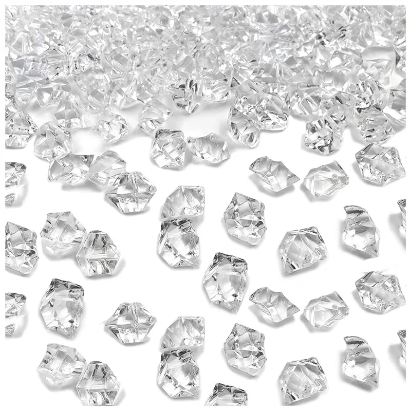 AT16 Vase Fillers, Artificial Ice-Cubes, Acrylic Vase Fillers for Centerpieces, Crushed Ice Crystals Clear Rocks Diamonds