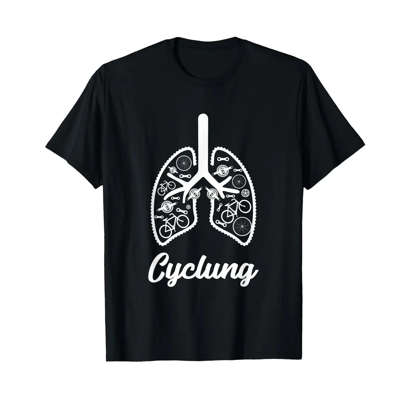Cyclung Cyclist's Lung Made of Bike Parts T Shirt vintage Washed Soft Unisex Comfortable Casual fashion Top For Everyday Wear