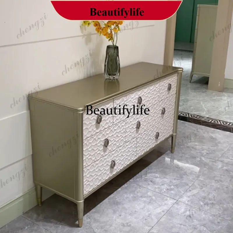 American light luxury eight-bucket cabinet, advanced sense of entry, front door, entrance cabinet, modern simple locker P182