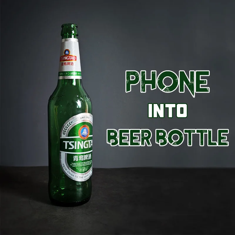 Phone into Beer Bottle Magic Tricks Phone Vanishes into Bottle Any Small Items Penetration Visual Stage Illusions Gimmicks Props