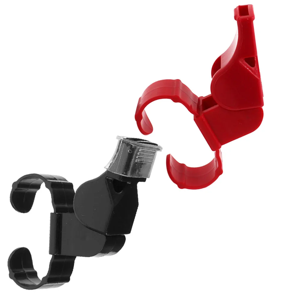 

2 Pcs Double Tone Whistle ABS Loud Clear Sound Basketball Soccer Teacher Referee Sports Emergency Red Black