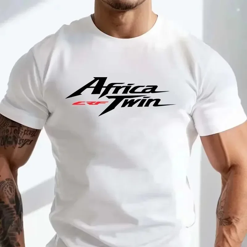 2026 new Vintage Motorcycle Letter Graphic T Shirt Men Racing Style Print Short Sleeve Unisex Casual Cotton Tee