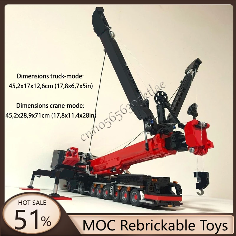 2132 PCS High Tech Mechanical MOC Medium sized mobile crane Model Custom Puzzle Technical DIY Sets Creative Assembly Toys Gifts