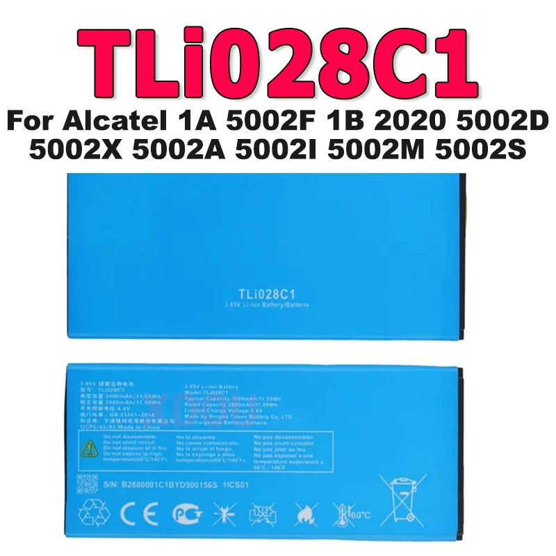 Совершенно новый аккумулятор TLi028C1 TLi028C7, 3000 мАч для Alcatel 1A 5002F 1B 2020 5002D 5002X 5002A 5002I 5002M 5002S Bateria Совершенно новый аккумулятор TLi028C1 TLi028C7, 3000 мАч для Alcatel 1A 5002F 1B 2020 5002D 5002X 5002A 5002I 5002M 5002S Bateria
