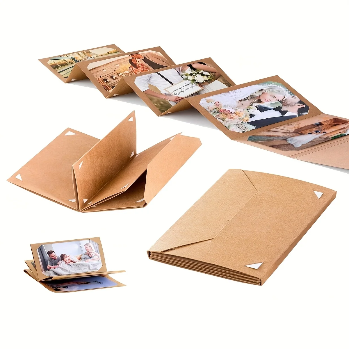 6-Inch Photo Postcard Sleeve (1 Pc) - DIY Accordion Folding Album for Storage