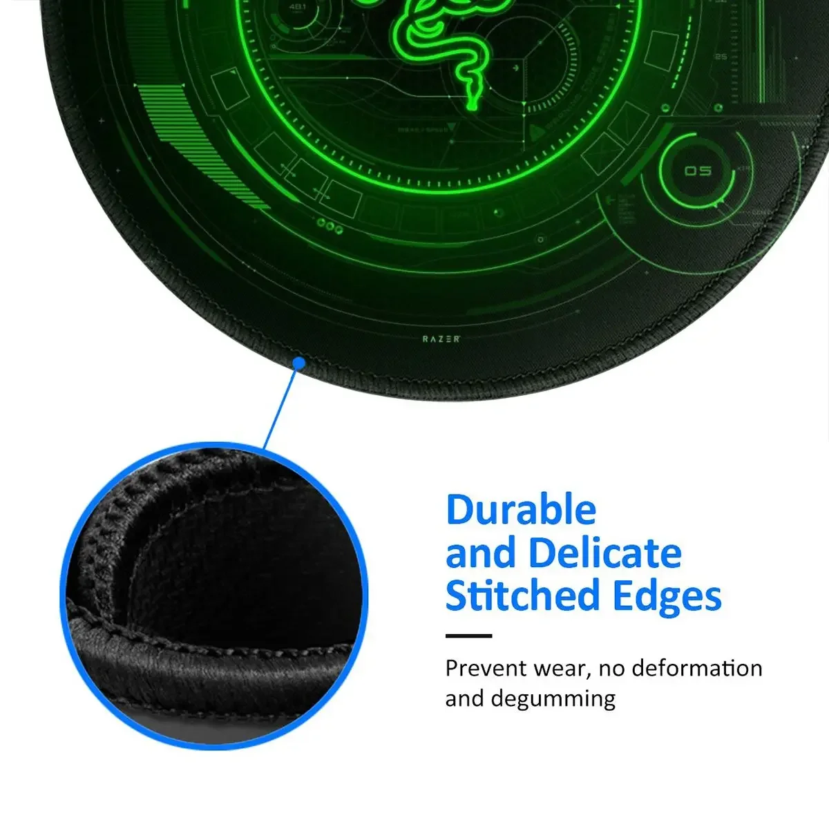 Razer Coasters Round Mouse Pad Computer Keyboard Mouse Mat Gaming Laptop Desk Mat Office Table Mats view 6