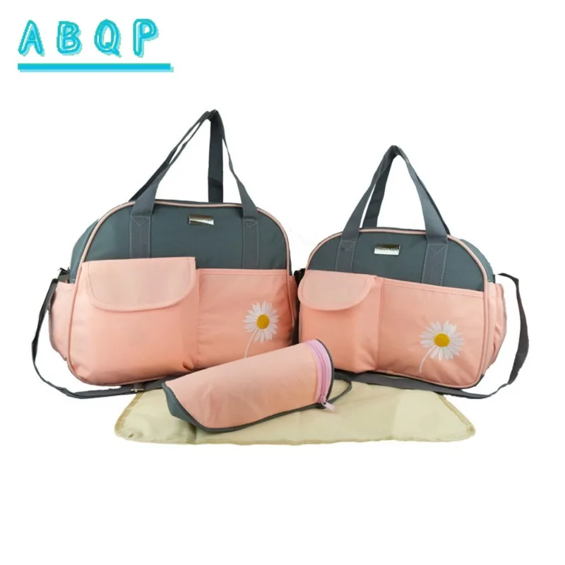 New Diaper Bag Handbag Luxury Brand Fashion 4 Piece Set Baby Diaper Handbag Embroidered Lightweight Baby Bag Large Capacity
