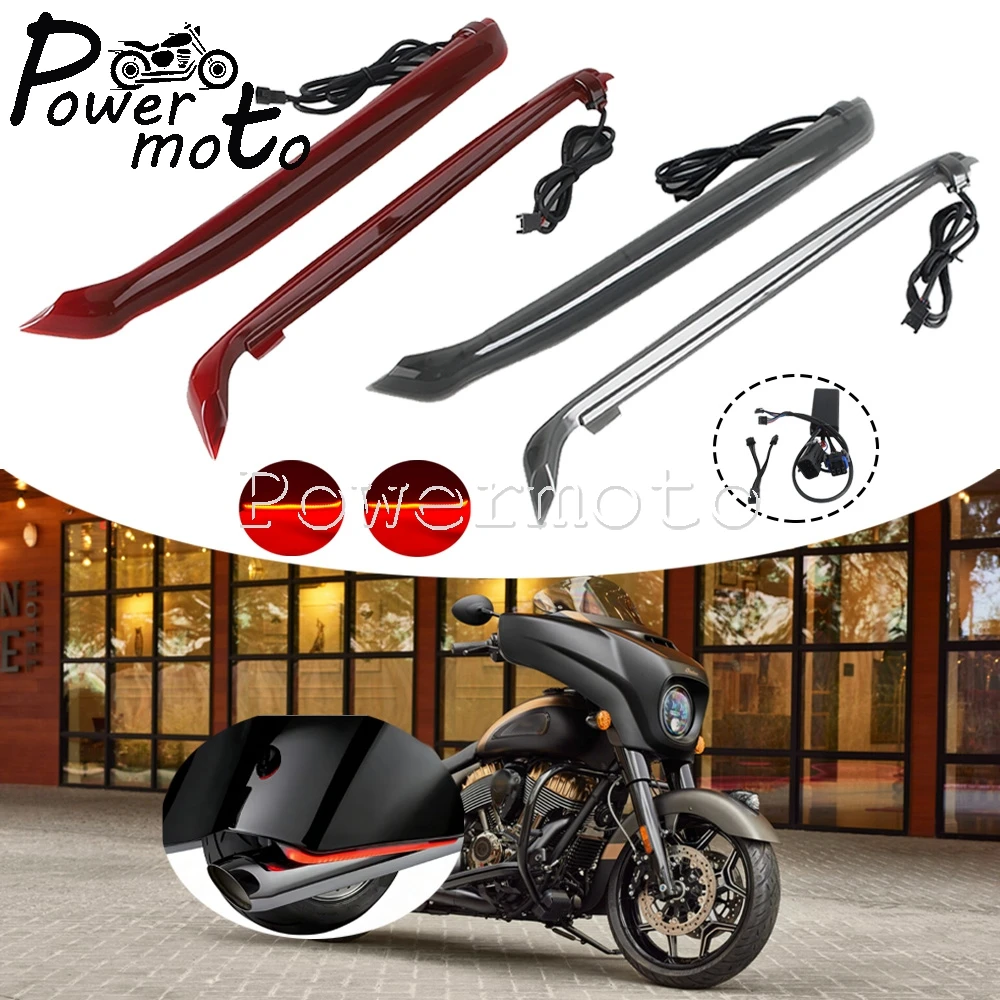 Motorcycle Rear Saddlebag LED Light Turn Signal Brake Lamp For Indian Chieftain Elite Roadmaster Springfield 2020 2021 2022 2023