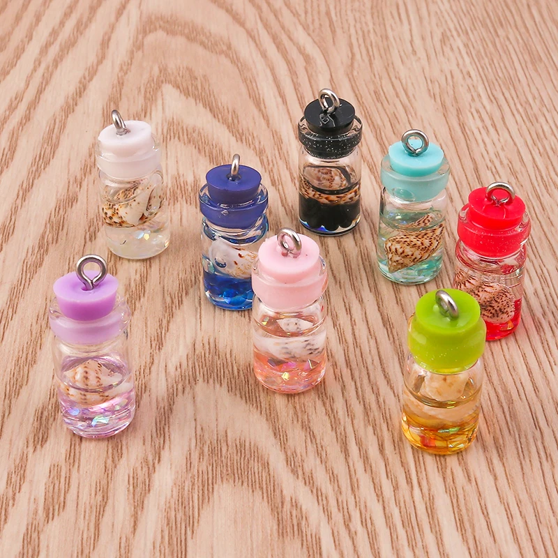 Tusember 10 Stück Glas-Wunschflaschen Bubble-Tea-Anhänger für Ohrringe Armbänder DIY Schlüsselanhänger Anhänger Schmuckherstellung Zubehör – Detail 7