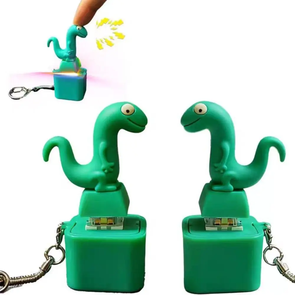 Funny Lizard Button Sound Keychain LED Colorful Rechargeable Lizard Keychain Portable Stress Relief Fidget Keyring Toys