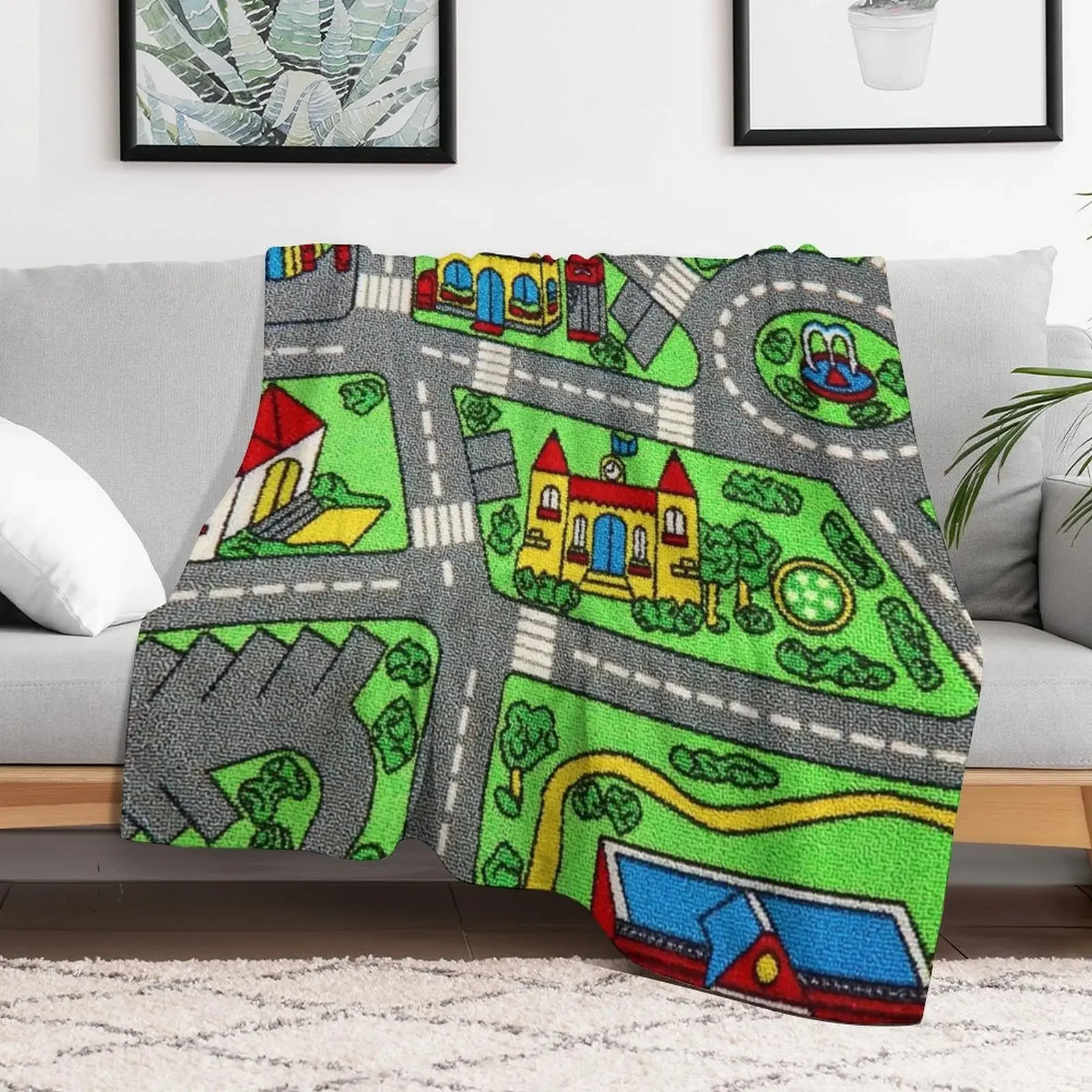 90s nostalgia, nostalgic Track carpet Car Road Race Mat city Throw Blanket Flannel Stuffeds Luxury Designer Blankets