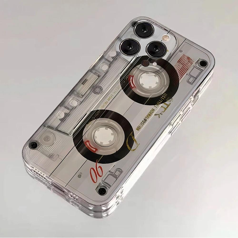 Case For Xiaomi Redmi Note 17 Pro Max Cases Redmi Mi 11 Lite 5G 12 15 14T 15T 13T Pro Transparent Retro Cassette Tapes Art Funda