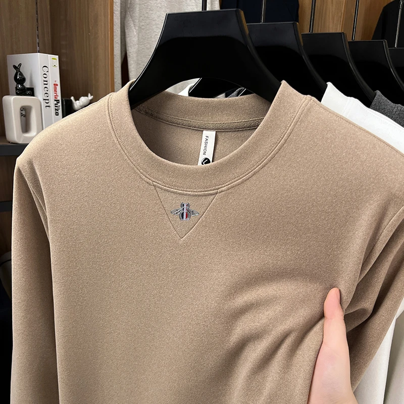 2025 Autumn New Bee Logo Dralon Commuting Office Casual Fashion Long Sleeve Sweatshirt T-Shirt