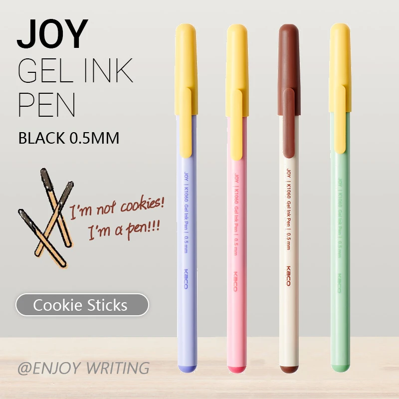 

4 Pcs/Set Cookie Stick Style Gel Pen 0.5mm Black Ink Smooth Writing Quick-drying Gel Pens for School Student Office Stationery
