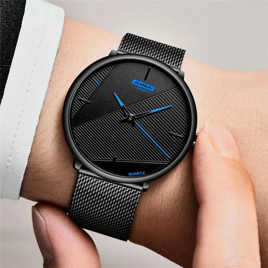 

Foreign trade cross-border cool series boys grid strap quartz watch men's casual business luminous watch