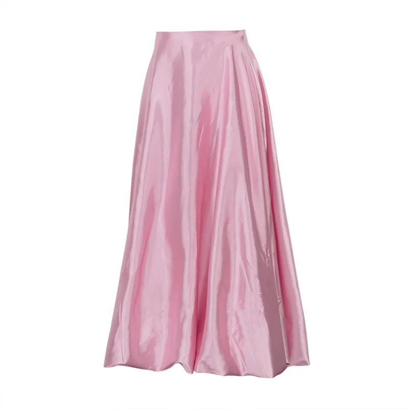 European American Style Spring New Balloon Skirt Fashionable and Casual Simple Solid Color Versatile High Waist Tutu Skirt Trend