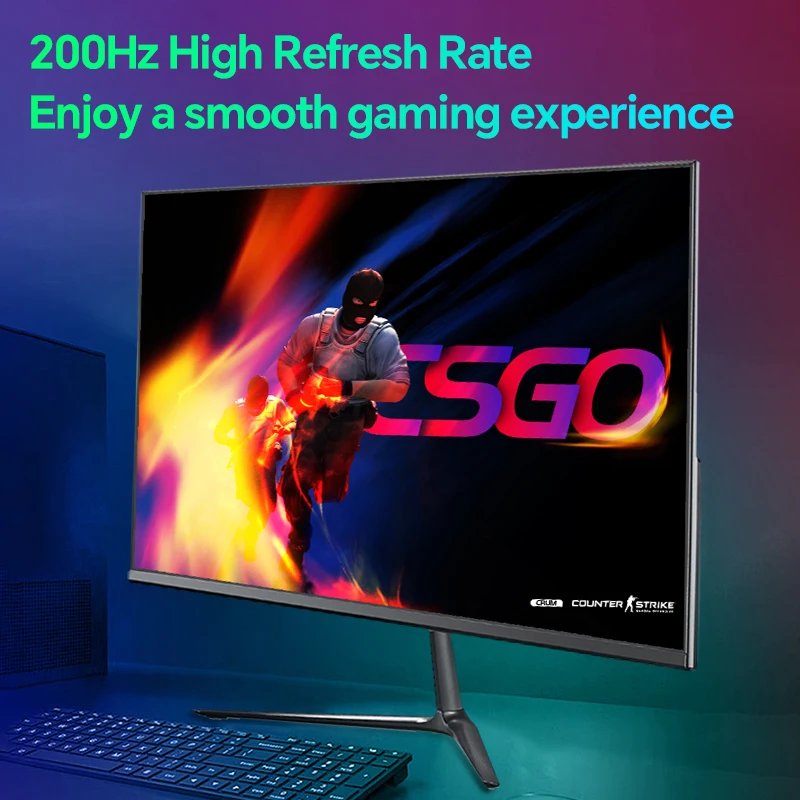 Anmite 24 Inch PC Gaming Monitor 200Hz IPS LCD Display 1920×1080P FHD Desktop Ultra-thin Gaming Computer Screen100Hz HDMI