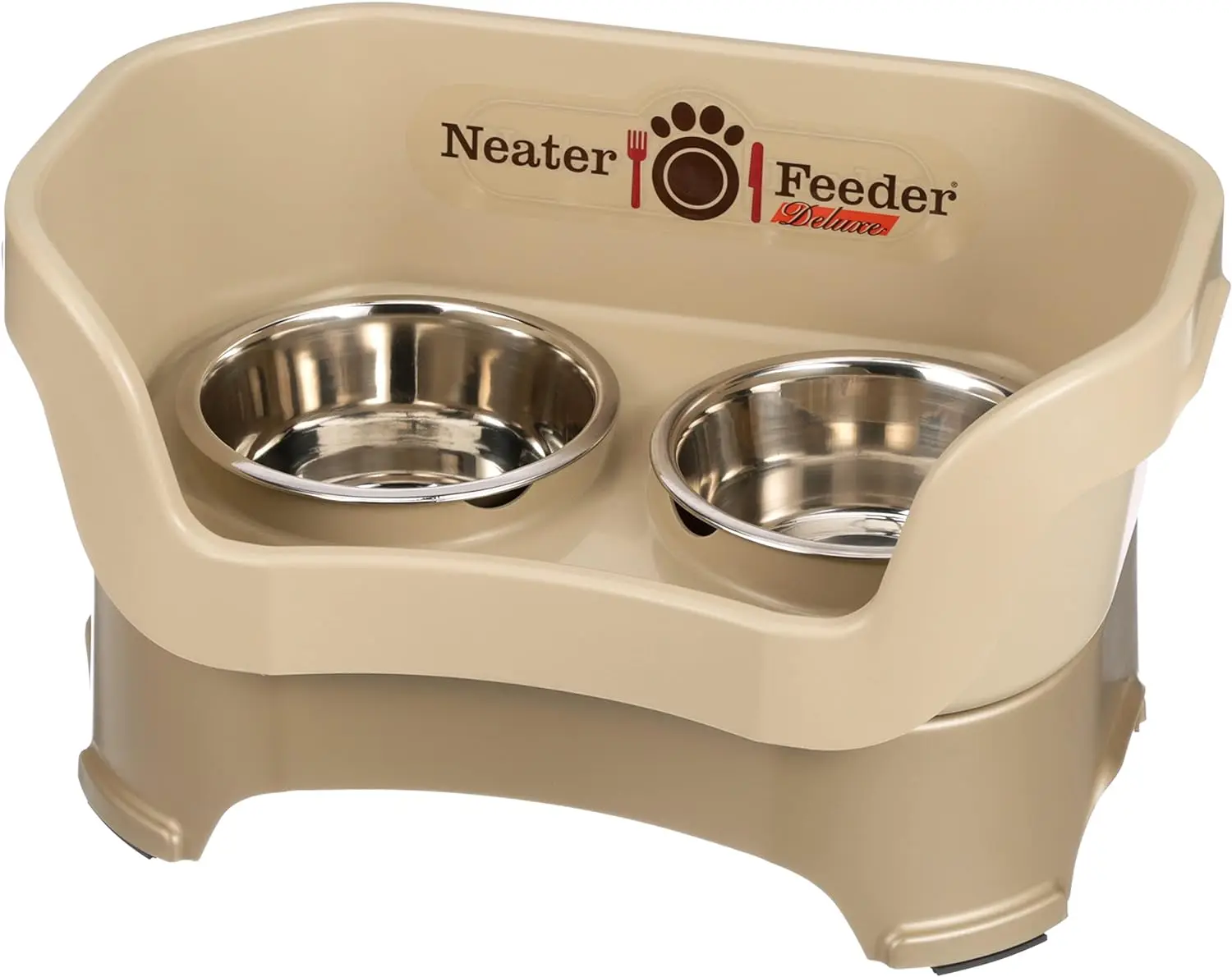 Stainless Steel Pet Feeding Bowl, Dirt Resistant Dog Bowl, Gray Food and Water Bowl