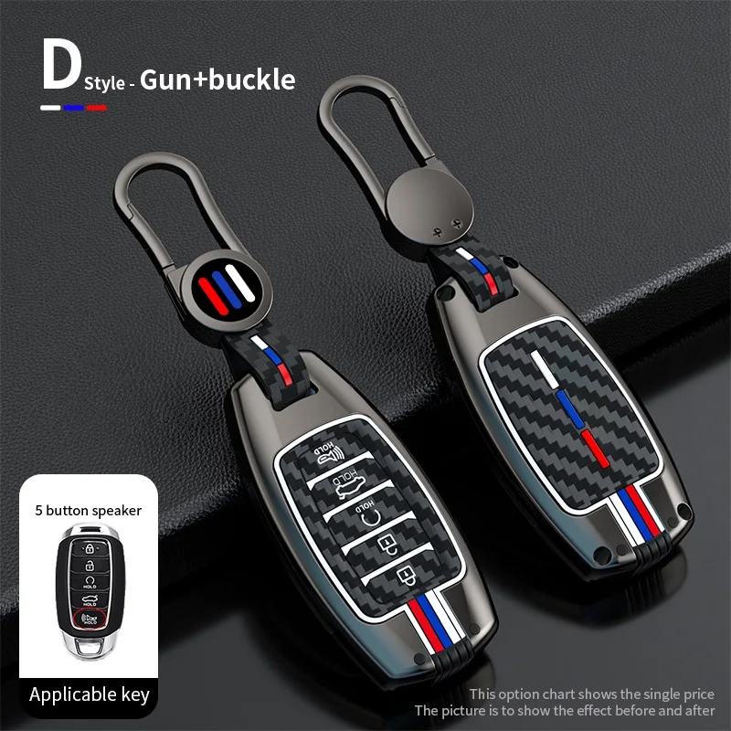 

Car Key Case Cover Holder For Hyundai KONA KAUAI Solaris Azera Elantra Grandeur IG Accent Santa Fe 5/4/3 Buttons Accessories
