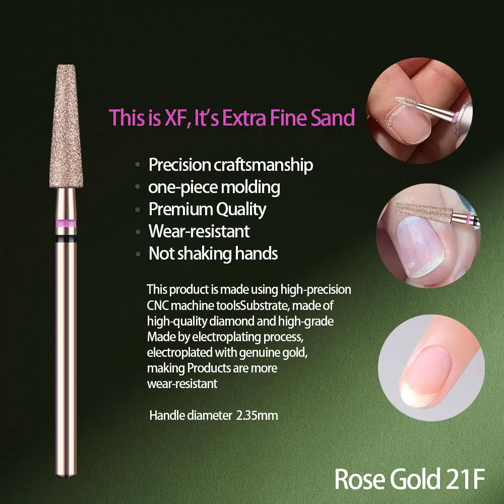 1Pcs Hohe Qualität Rose Gold Diamant Nagel Bohrer Für Maniküre Grat Häutchen Abgestorbene Haut Sauber Maniküre Bohrer Zubehör