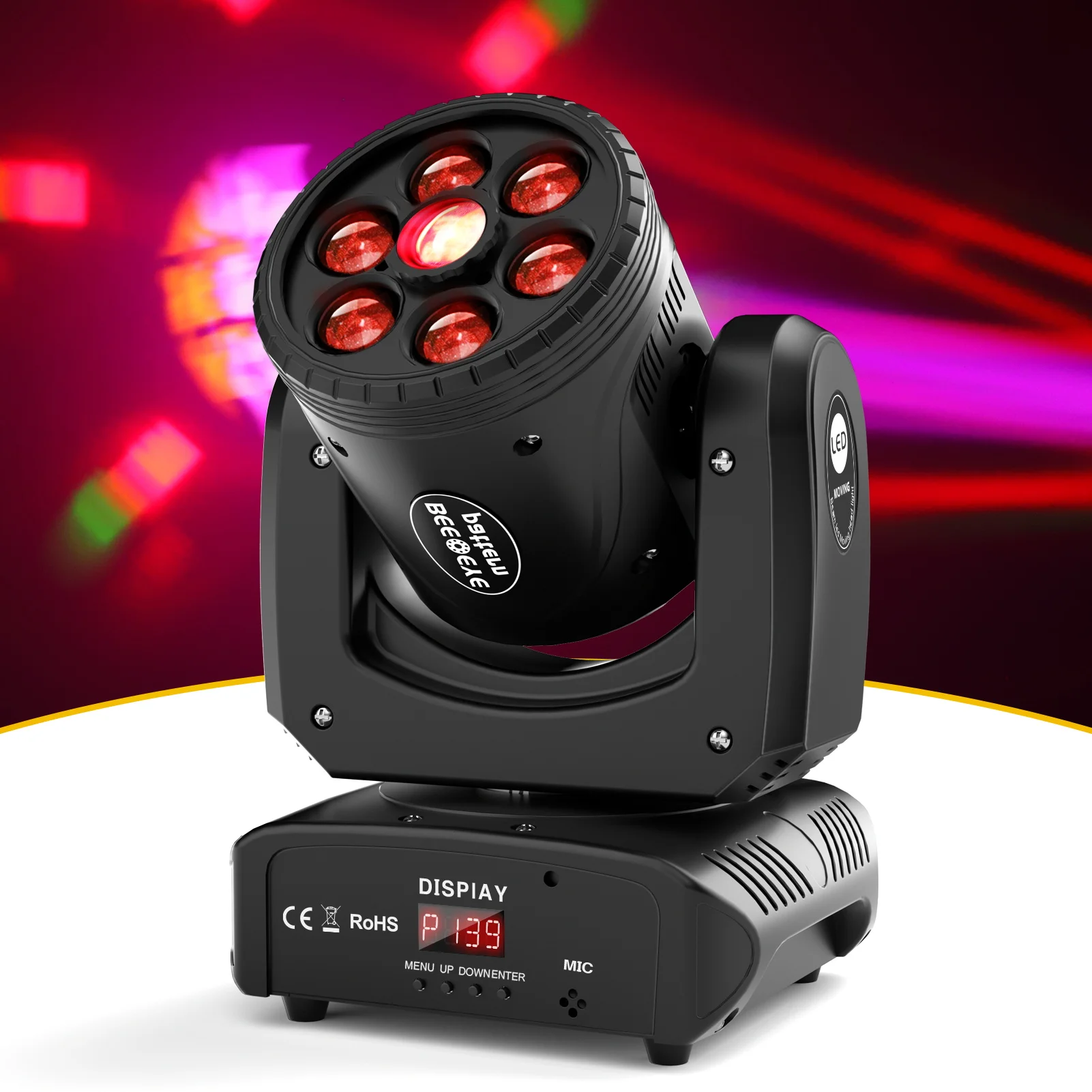 120W High Brightness Fieryzeal Powerful Beam Effect Pattern Light Beam Light Rotating KTV Moving Head Light Disco Light