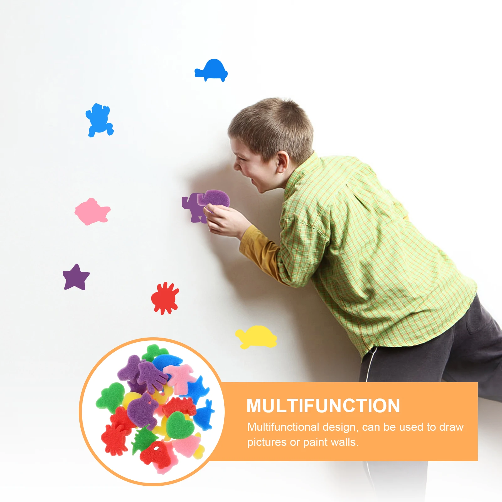 

48pcs Painting Sponge Blocks for Kids Toddler Art Craft Supplies DIY Sponges Brush Set Children Preschool Learning Tools