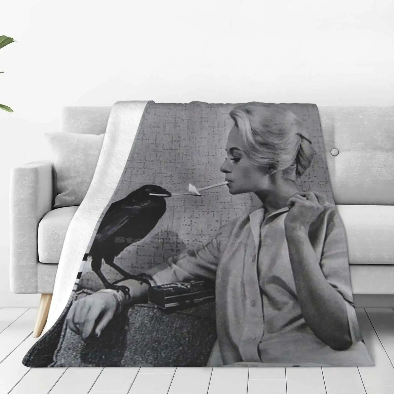 Tippi Hedren Having Her Cigarette Lit By A Crow On The Set Of The Birds Trend Style Funny Fashion Soft Throw Blanket Tippi