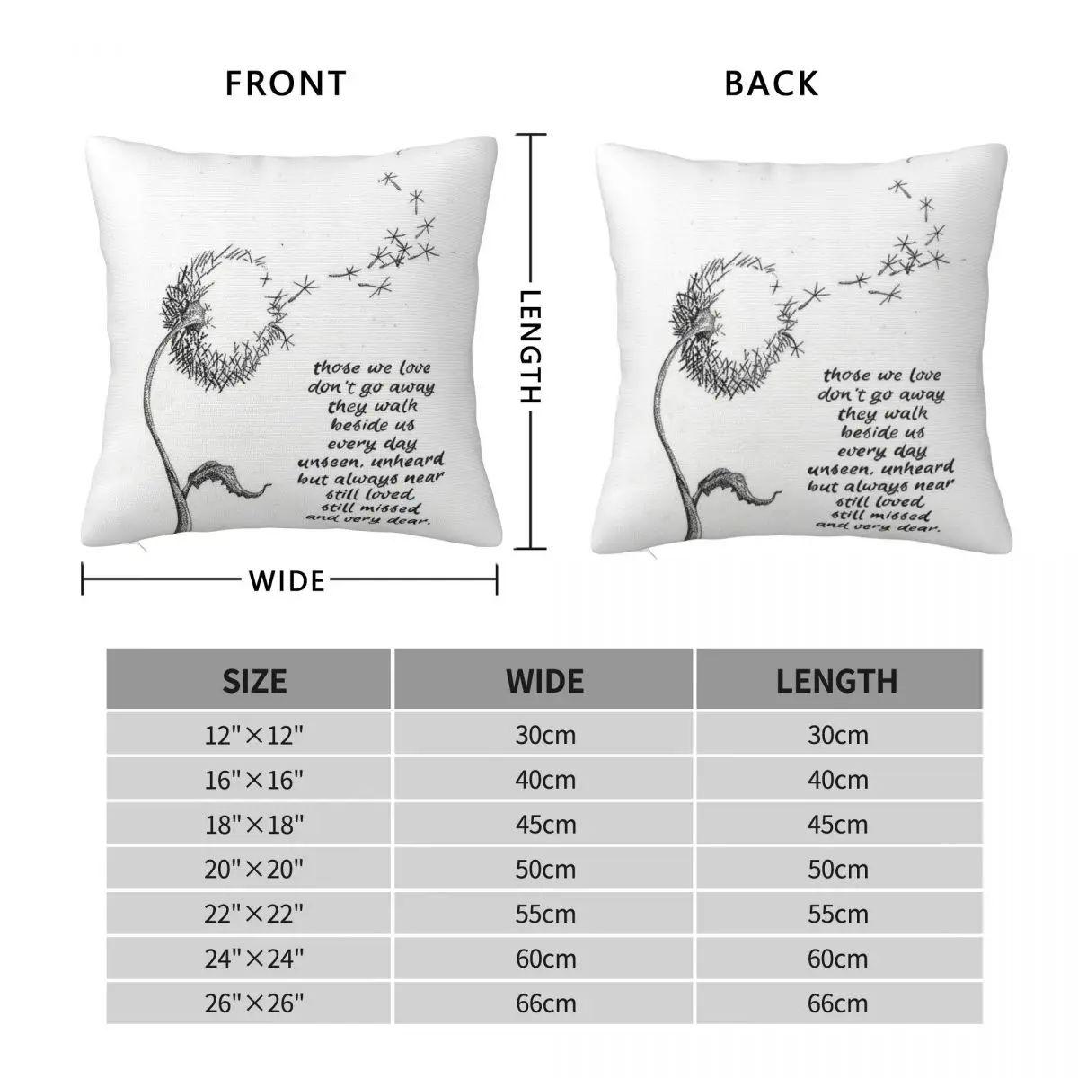 Sorry For Your Loss Grieving Pillowcase Polyester Linen Velvet Printed Zip Decorative Home Cushion Case