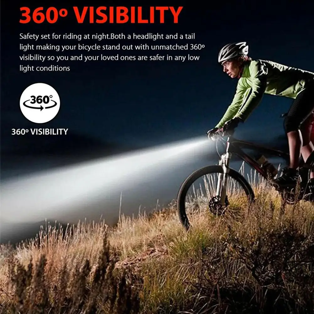 Bike Light High Lumens Super Bright Bicycle Light 3 Modes 360 ° Rotatable USB Rechargeable Bike Headlight Waterproof