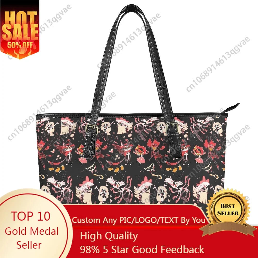 

Hot Comics Fashion Hotel Hazbin Custom Handbag Womens Mens Personalized Tote Bag Shoulder Bag Business Leather Purse Travel Bag
