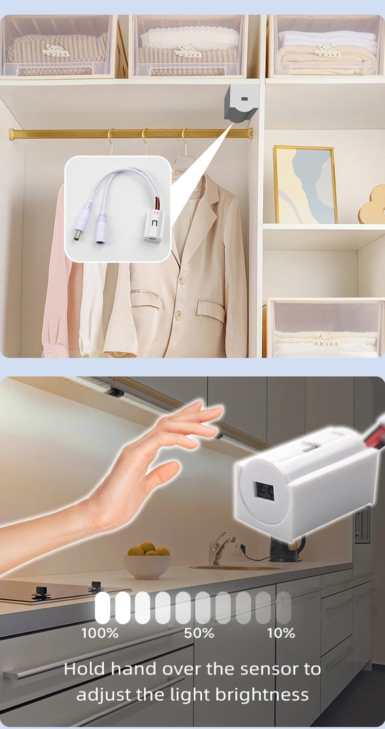DC 12V 24V Schranktür-Sensor-Schalter, Infrarot-Handwellensensor, LED-Lichtdimmer, geeignet für Möbelbeleuchtung – Detail 4