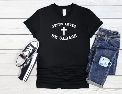 2025 nuevo modelo Jesús ama el garaje del Reino Unido hombres mujeres bolsa de yute Unisex Hoo béisbol camiseta Top 3409