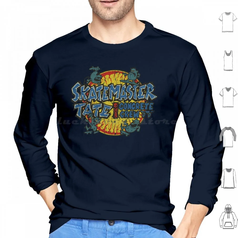 

Skatemaster Tate & His Concrete Crew 1988 Hoodies Long Sleeve Skate Skatemaster Skater Skateboarding 80S Thrash Metal