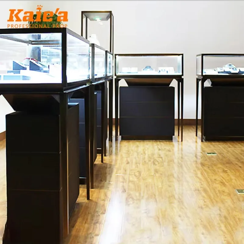 Luxury Glass Jewelry Store Display Cases Lockable Jewelry Display Showcase and Counter for Jewelry Store