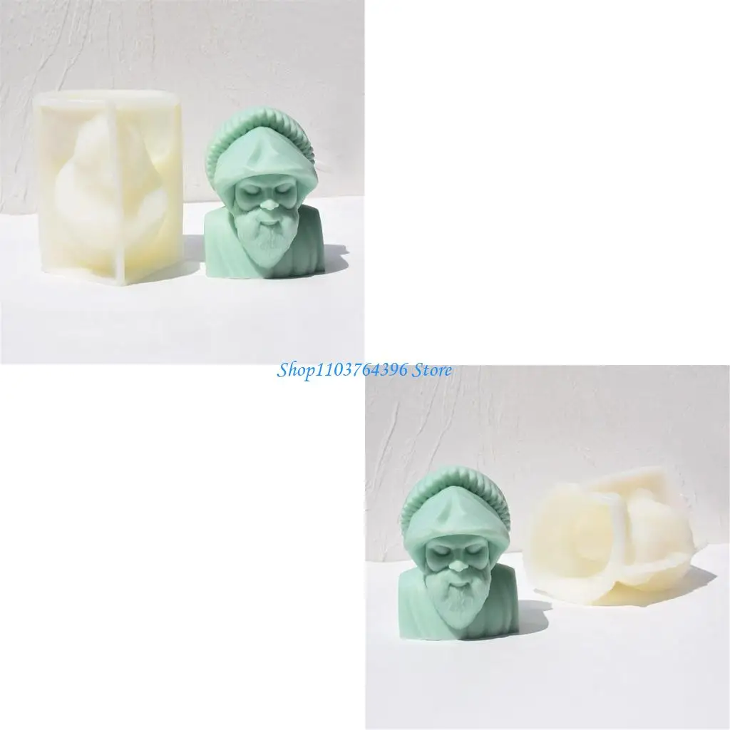 

High Quality Silicone Elderly Face Mold Delicate Elderly Visages Scented Silicone Mold for Artistic Home Accent