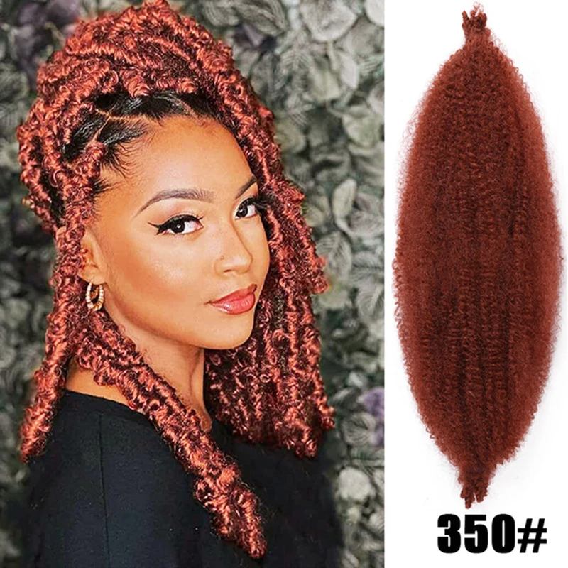 Syntetyczna peruka Afro Twist Hair 1 opakowanie sprężyste Pre-puszyste wiosenne wstępnie rozciągnięte owijane włosy do miękkiego przedłużania włosów