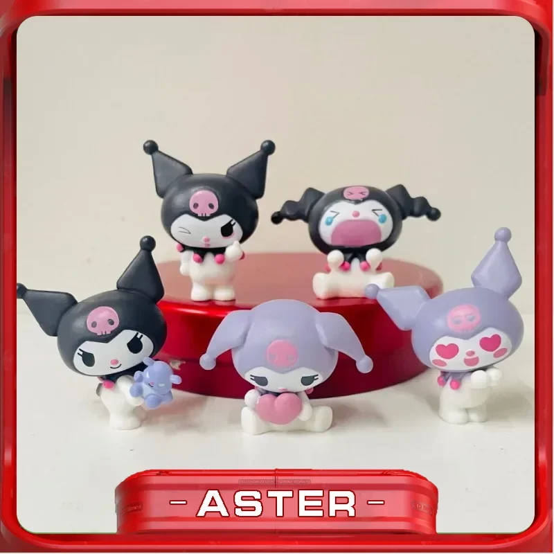 

4cm My Melody Anime Figure Kuromi Happy Cry Grievance Emoticons Series Kawaii Doll Model Ornaments Birthday Xmas Gifts Toys Kids
