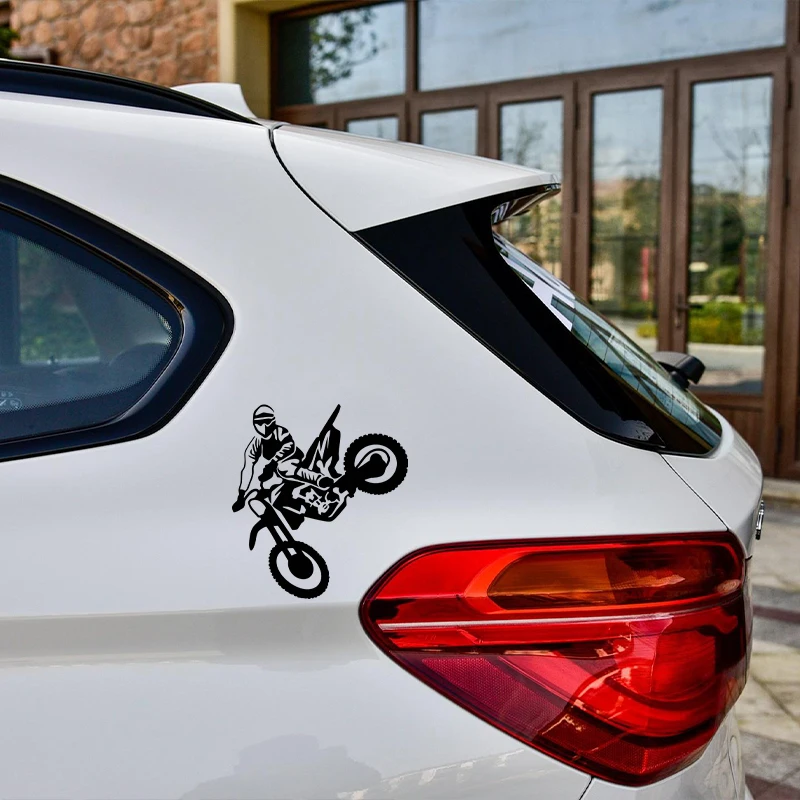 15.6x14.1CM Motocross Car Stickers Vinyl Reflective Car Styling Decals Black / Lase