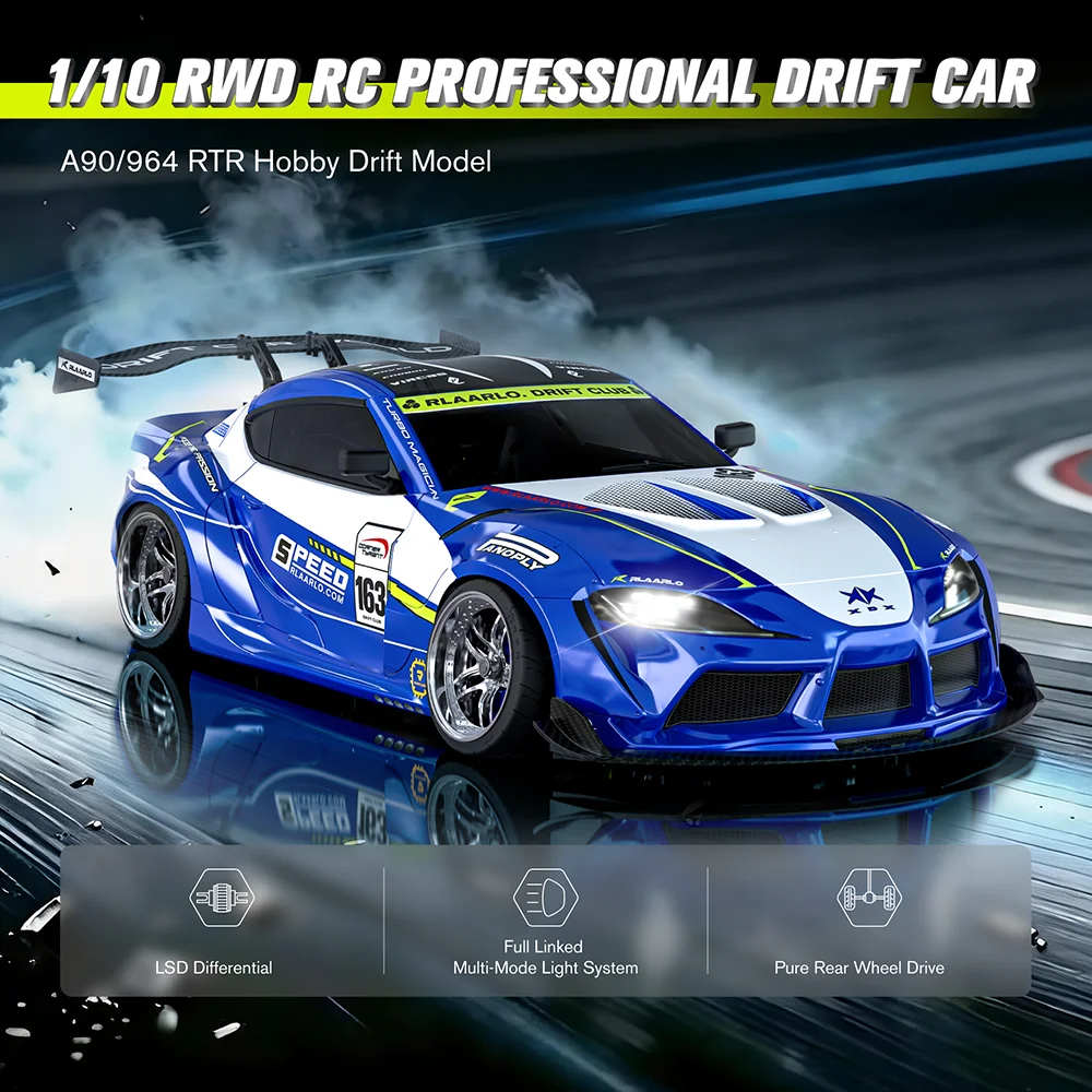 RLAARLO 1:10 XDX RC Drift Racing Car Full‑Proportional Brushless Rear-Drive With Simulated Roll Cage Hobby Vehicle For Adults