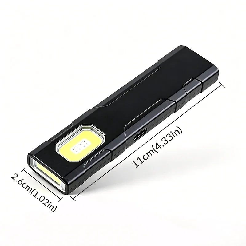 Small flashlight, super bright, long battery life, outdoor rechargeable, multifunctional magnetic working small flashlight