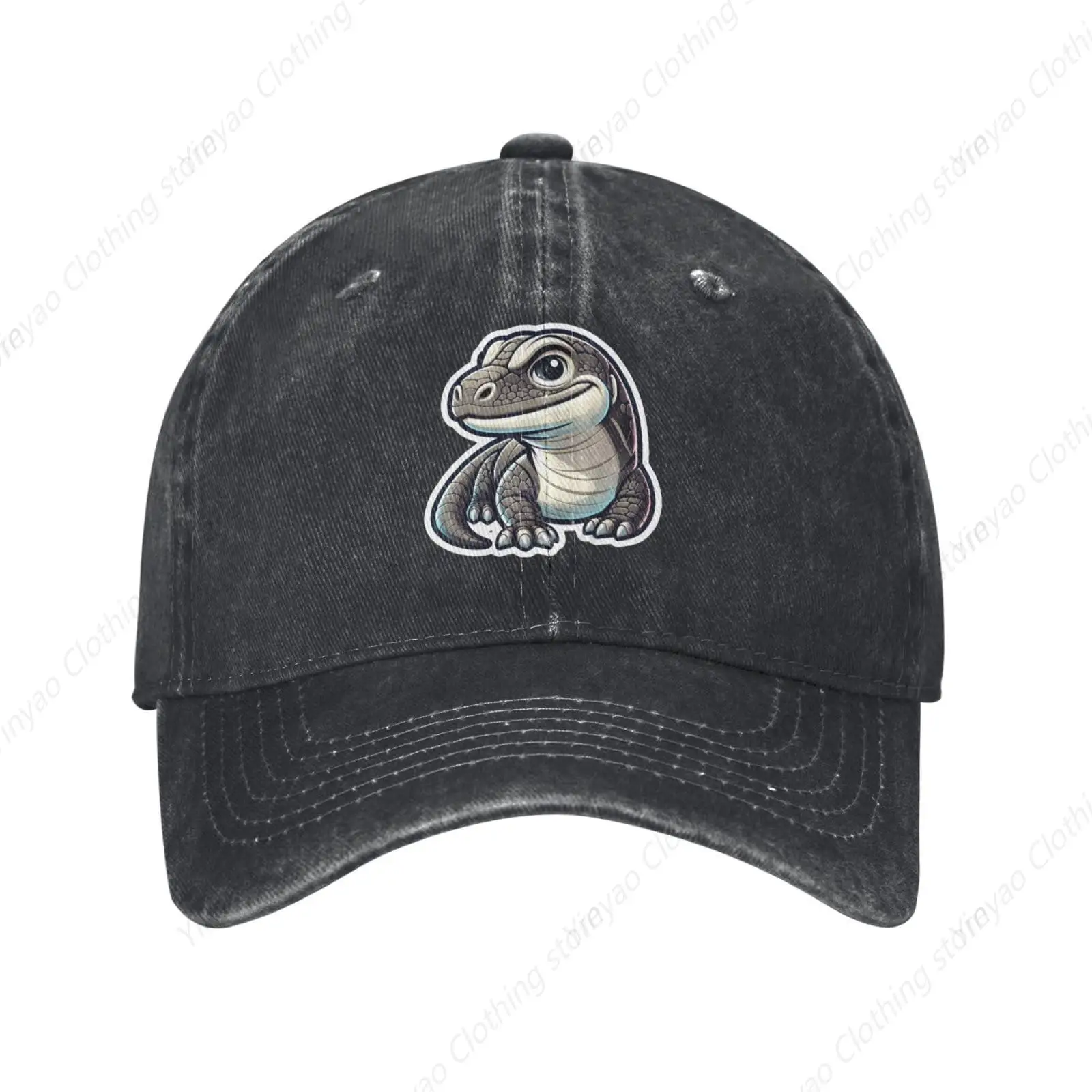 

Interesting Komodo Dragon Animal Enthusiast Printed Cowboy Hat Golf Dad Hat Retro Washed Baseball Cap Men And Women