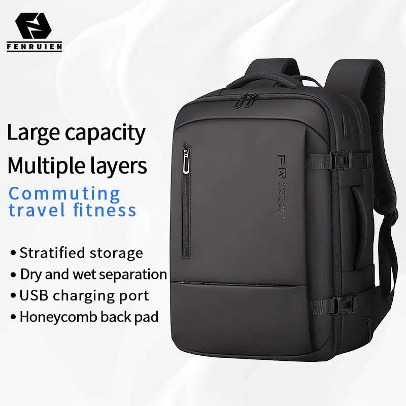 Fenruien New Multifunction Backpack Men's Business Backpack High Quality Classic Travel Male Backpacks Fit 17.3 Inch Laptop