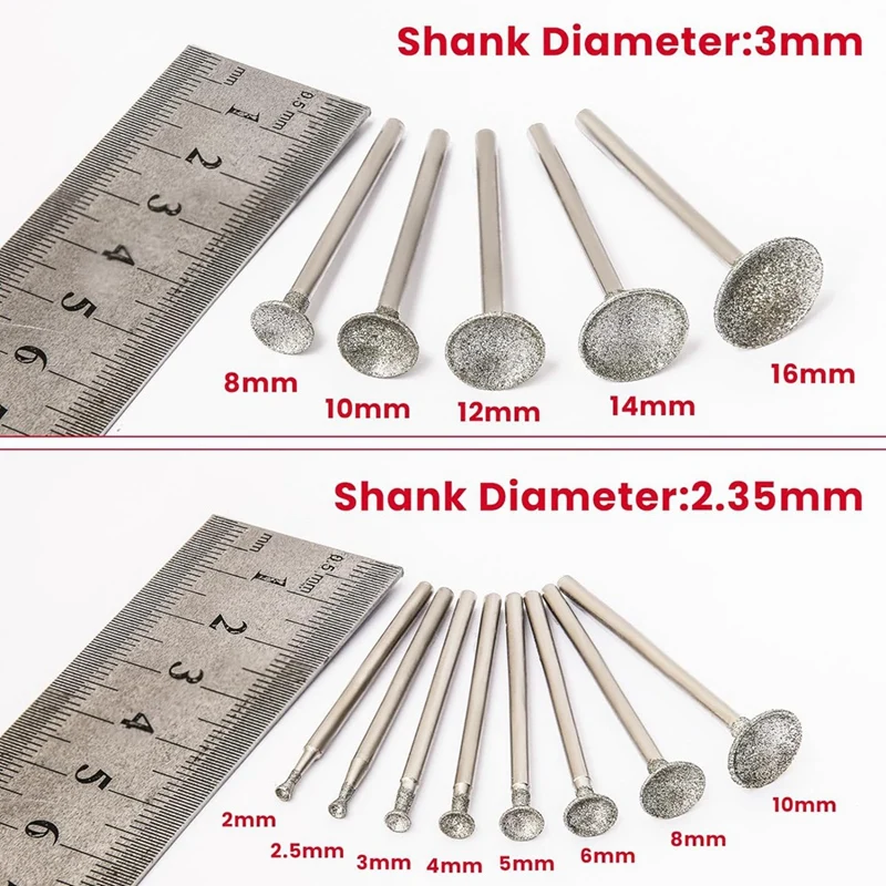 Set di intaglio della pietra punte diamantate compatibili con Dremel, kit di lucidatura da 13 pezzi accessori per utensili rotanti