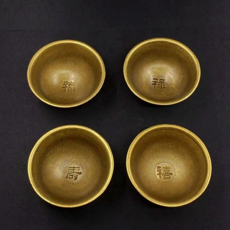 Collectible Bronzeware: Solid Brass Bowl with Characters 