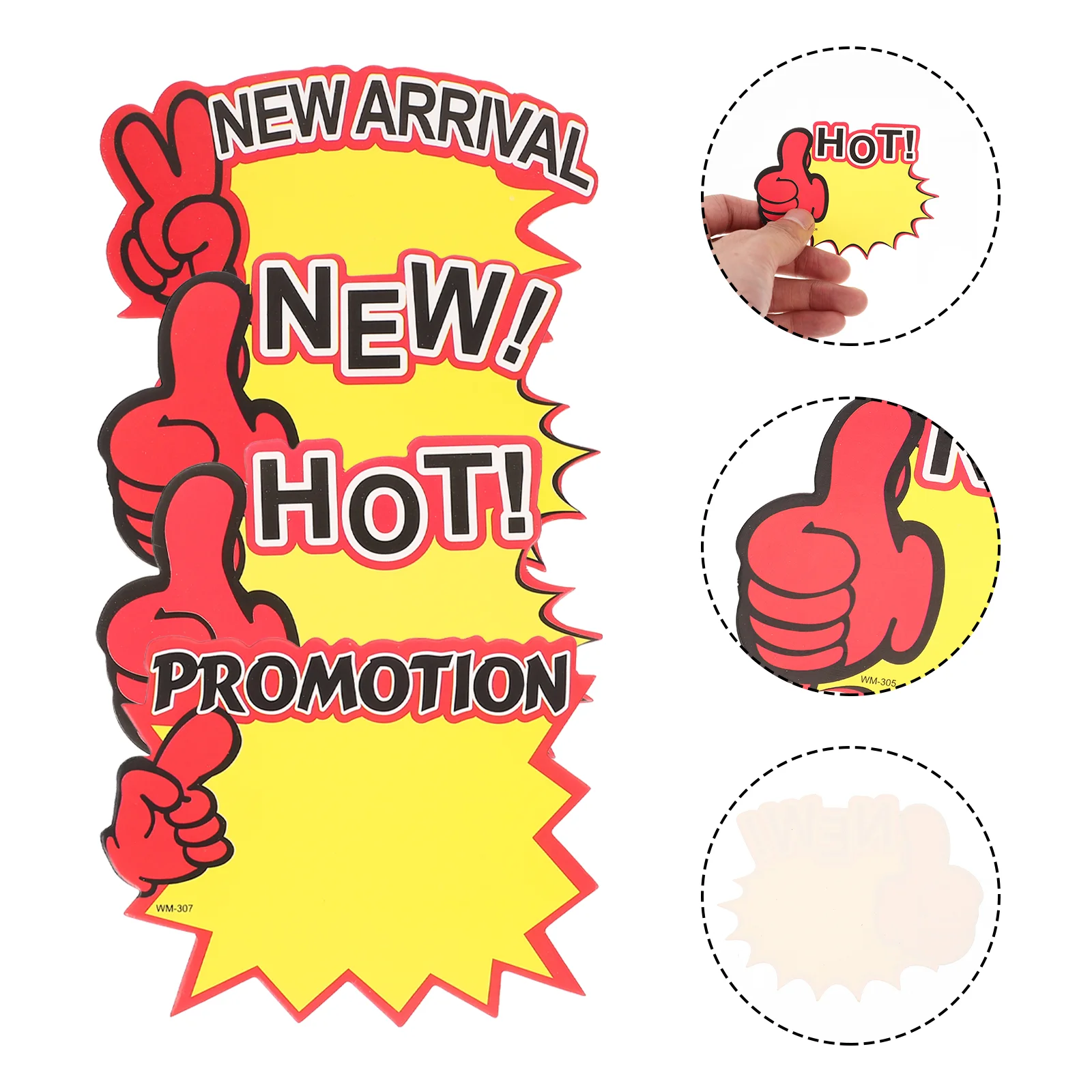 200 Pcs Promotional Card Accessories Price Tags Handheld Supermarket Signs for Child