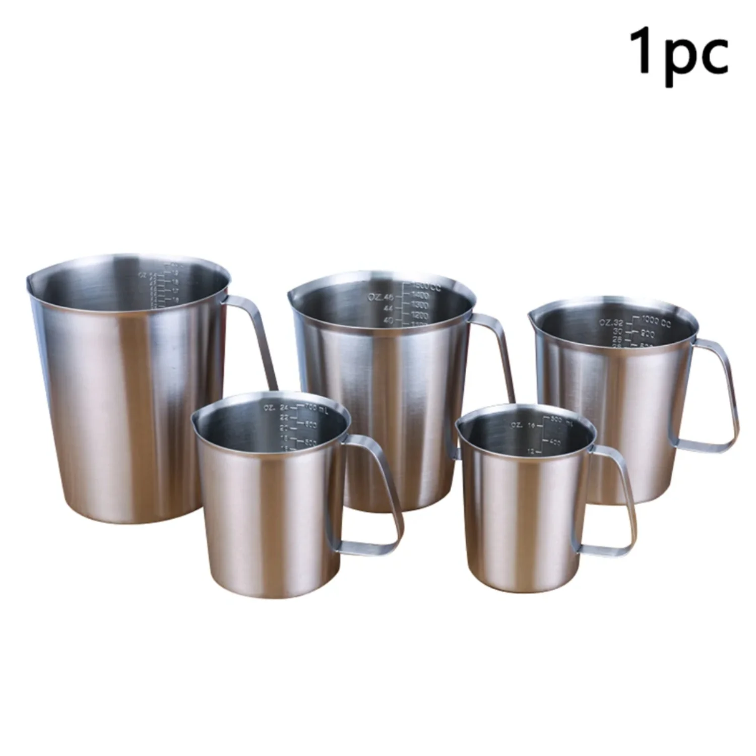 Practical Baking Liquid Large Capacity  Kitchen Thick Measuring Cup Coffee With Scale Nozzle Design Tea Milk Stainless Steel